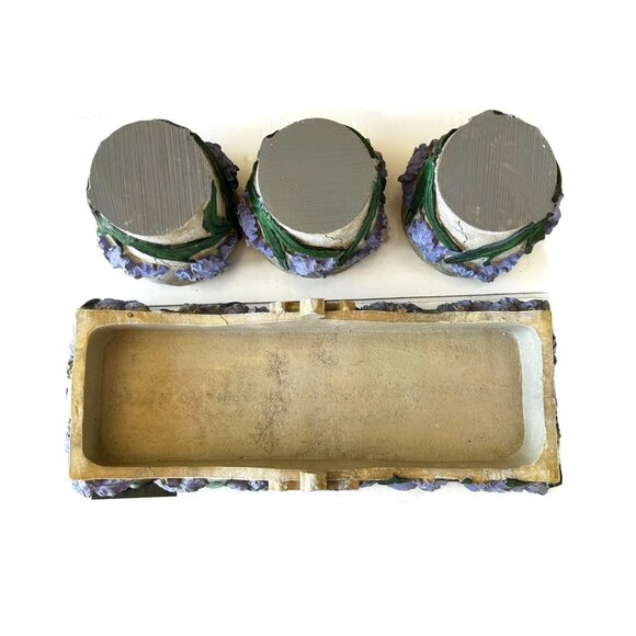 Decorative Floral Resin Planter Tray With Removable Pots & Cross Design - Picture 7 of 9